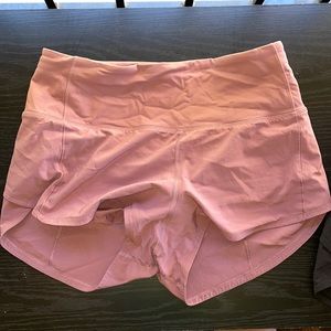 Size 4, pink, high waisted 2.5” Lululemon shorts